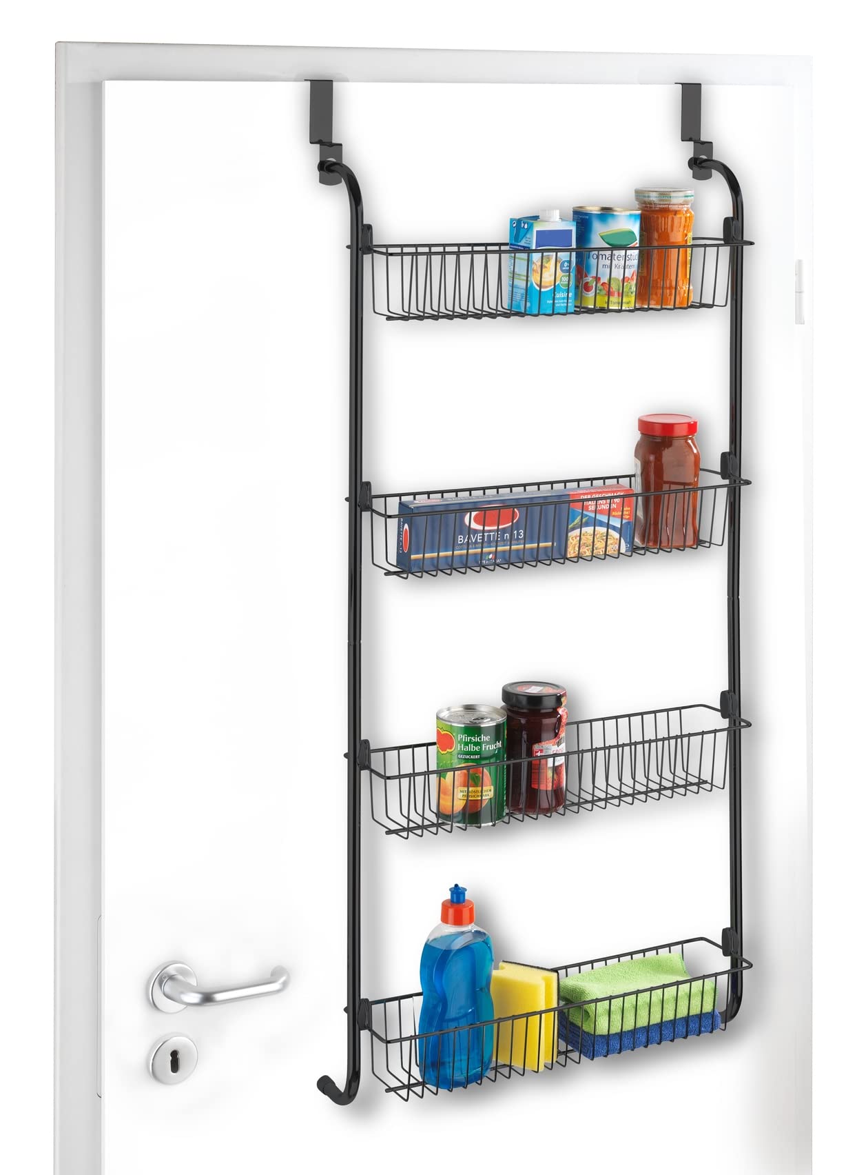 Wenko scaffale porta 4 ripiani nero 50x109 cm