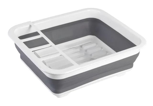 Wenko scolapiatti pieghevole bianco/grigio 36,5 cm salvaspazio