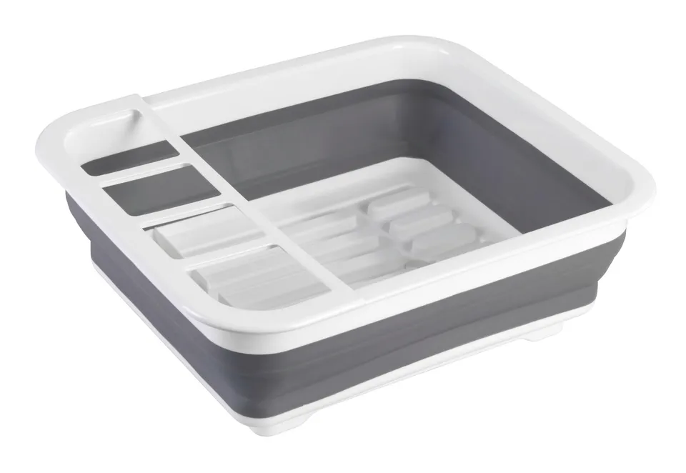 Wenko scolapiatti pieghevole bianco/grigio 36,5 cm salvaspazio