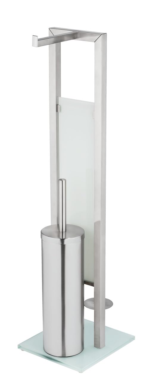Wenko Rivalta set WC da terra acciaio argento 18x70x23