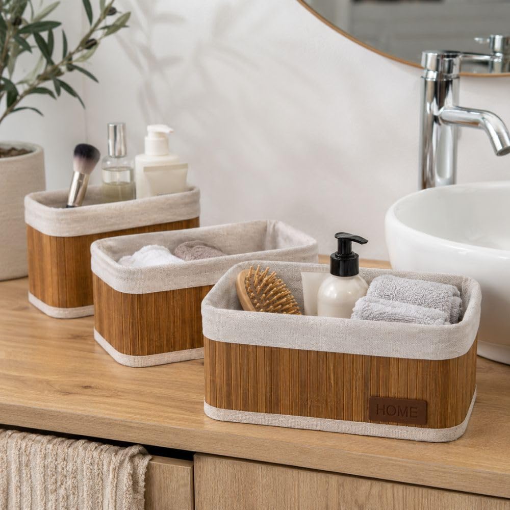 Cecaro Group Set 3 Cestini Bamboo Impilabili