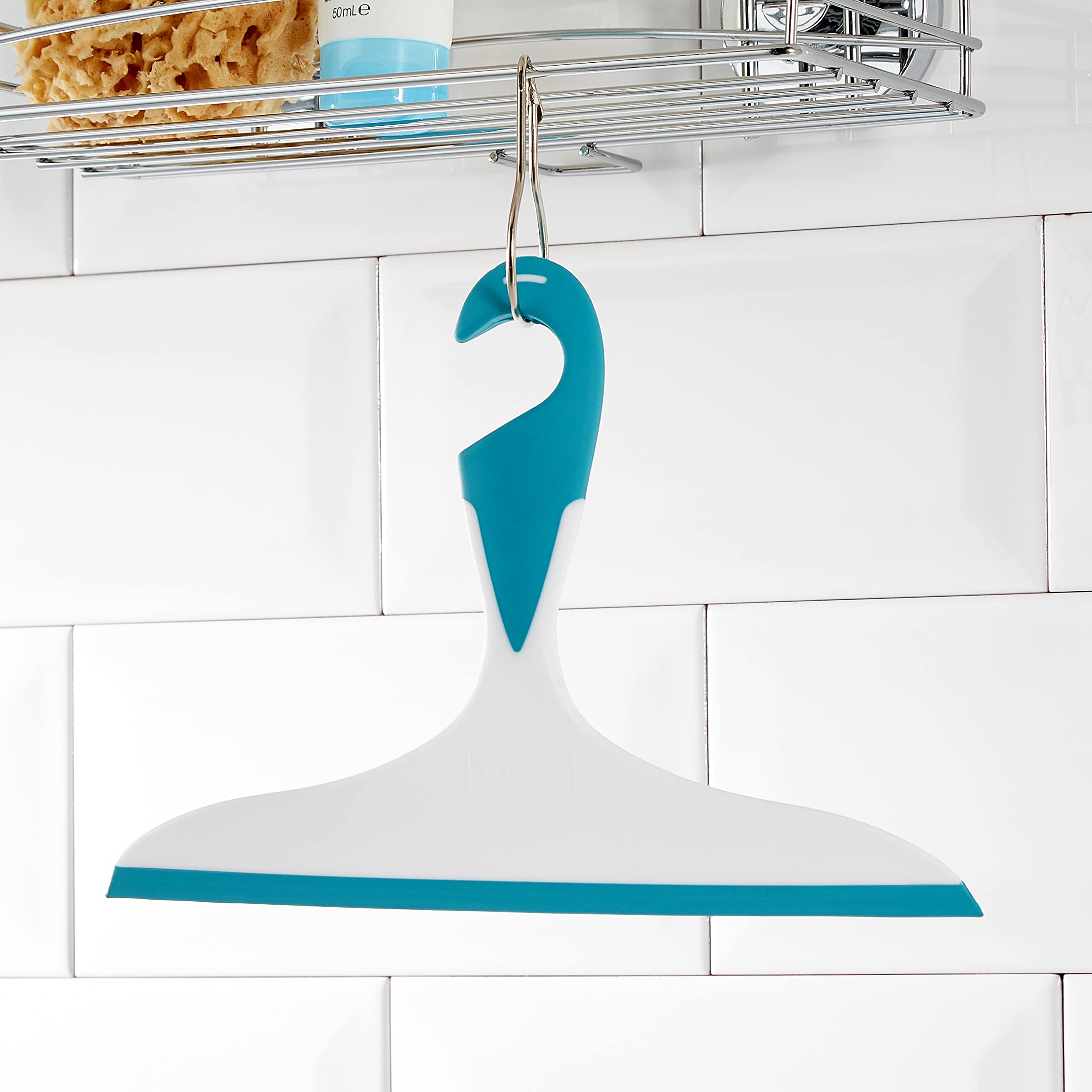 Wenko Loano Tergidoccia Vetro 23 cm Azzurro Bianco con Gancio