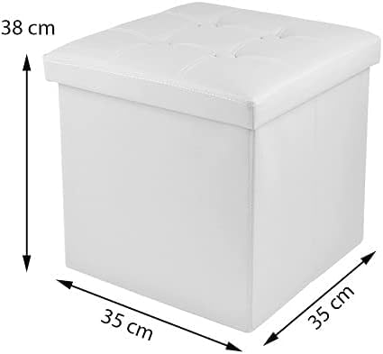 Cecaro Group Pouf Contenitore 38x38 Panna Ecopelle