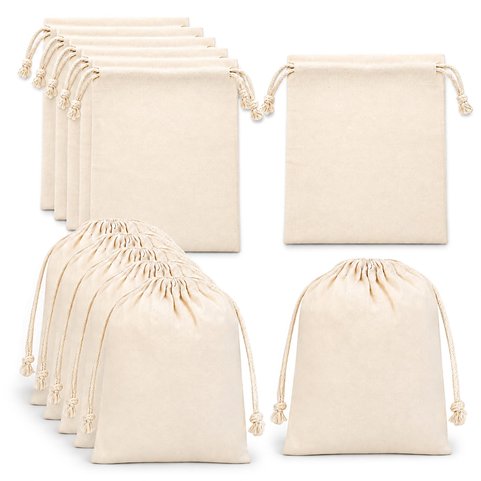 Quelcc Sacchetti Stoffa Cotone 15x20 cm 12 Pezzi Bomboniere