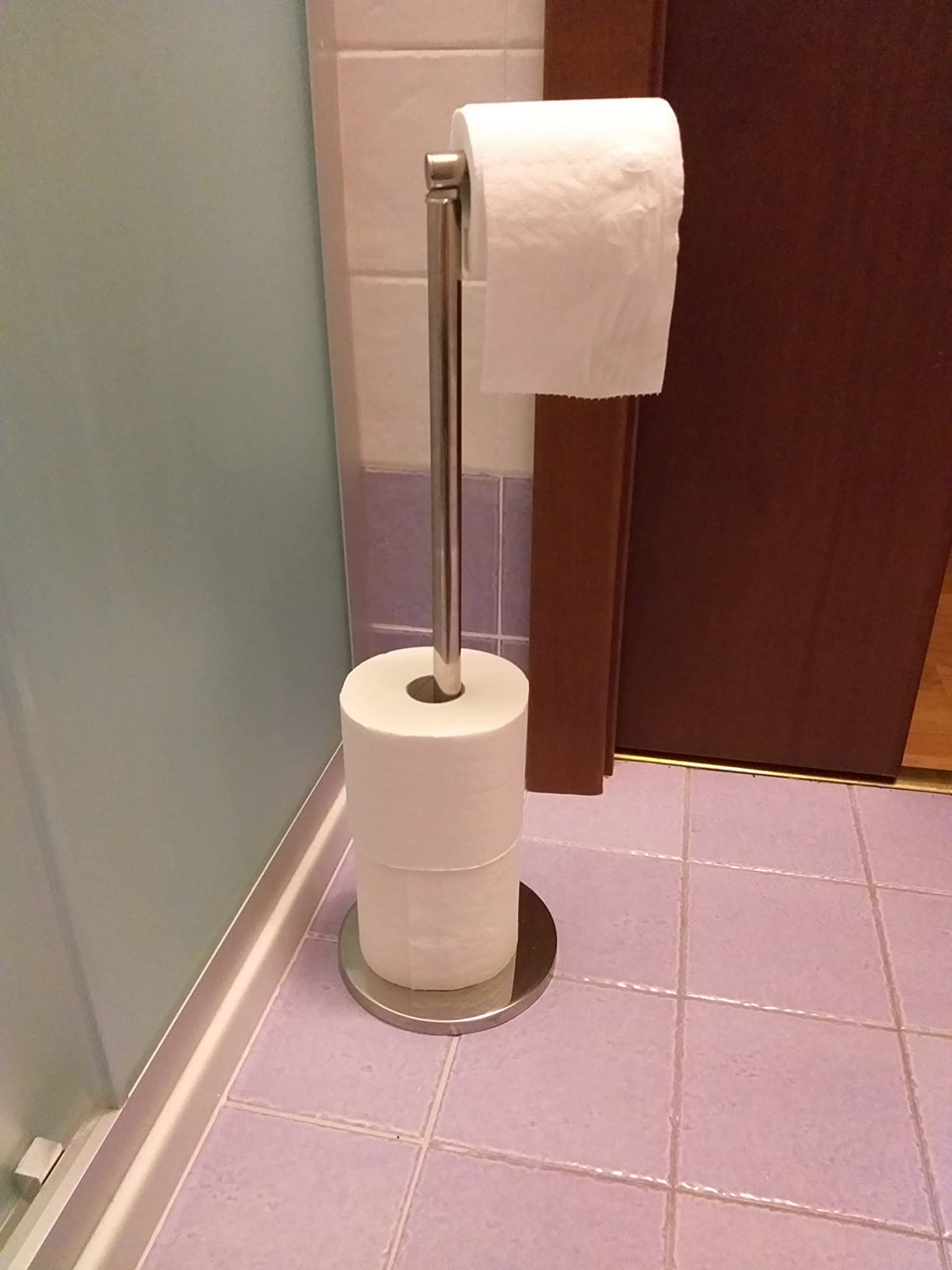 Wenko 2 in 1 portarotolo da terra acciaio lucido 55 cm