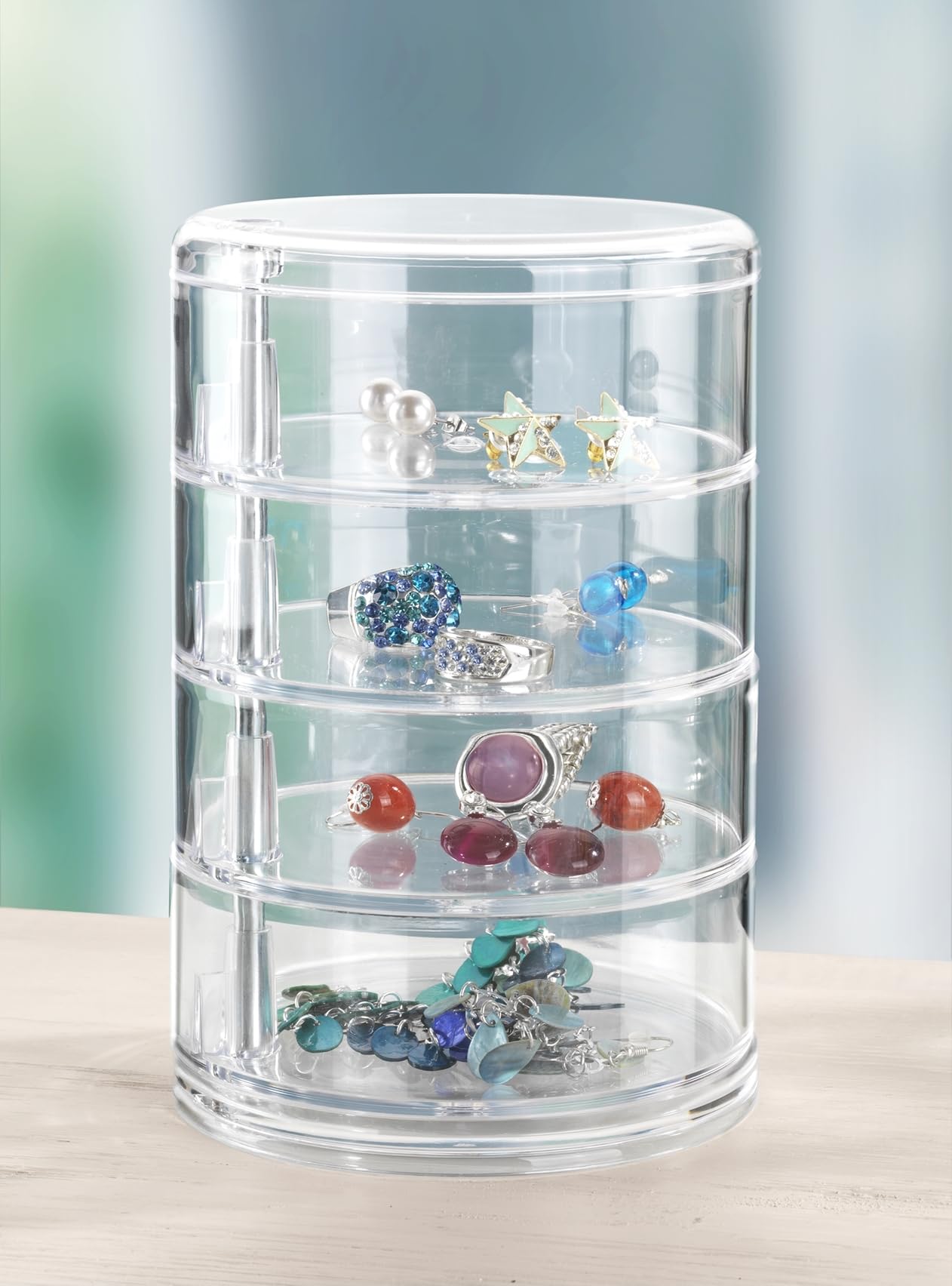 Wenko Torre organizer cosmetici trasparente