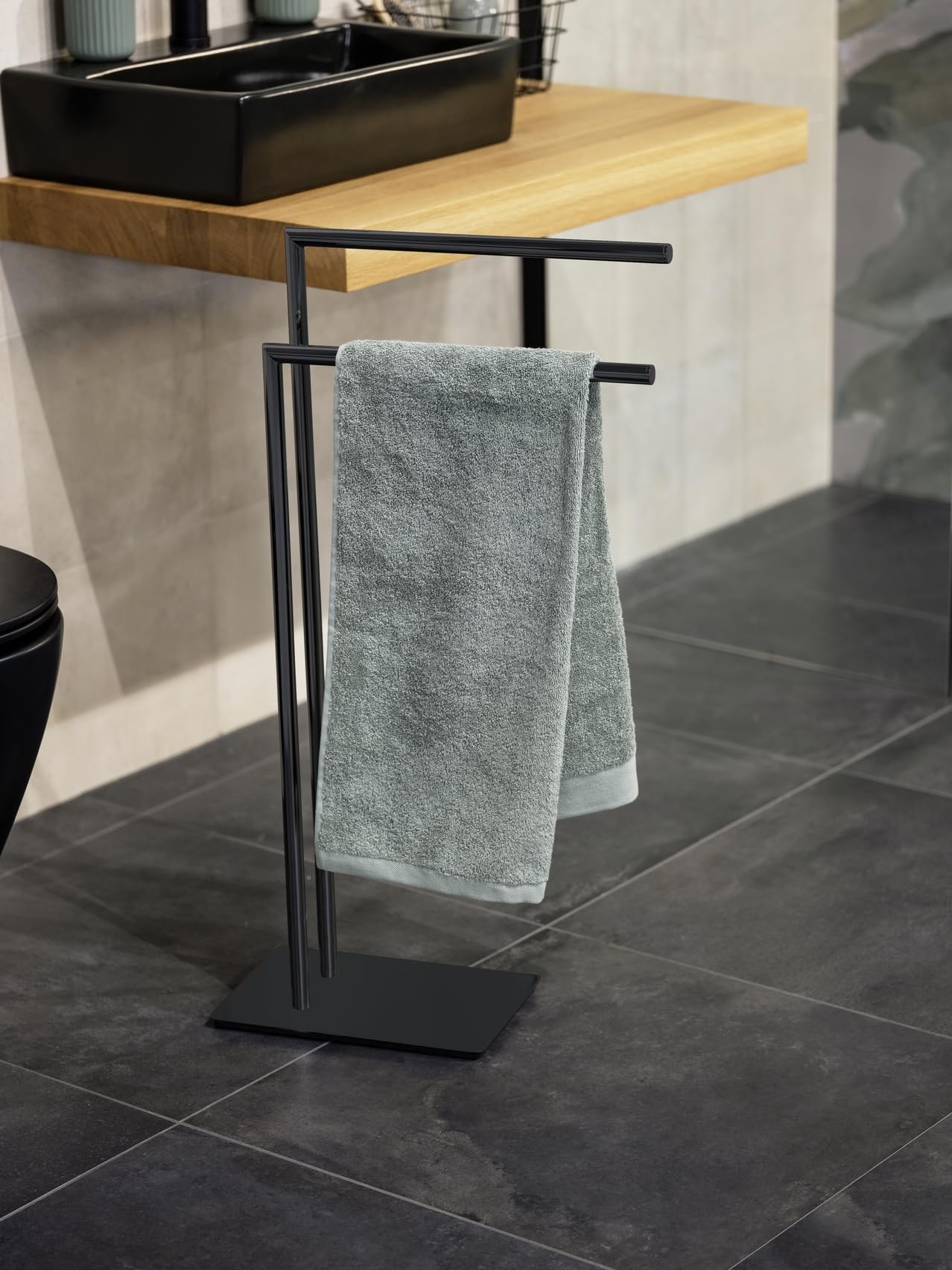 Wenko Recco Portasciugamani Nero 48x80,5x20 cm