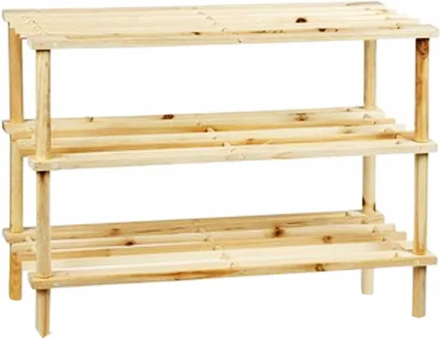 Cecaro Group scarpiera legno 3 ripiani 63x48x26 cm naturale