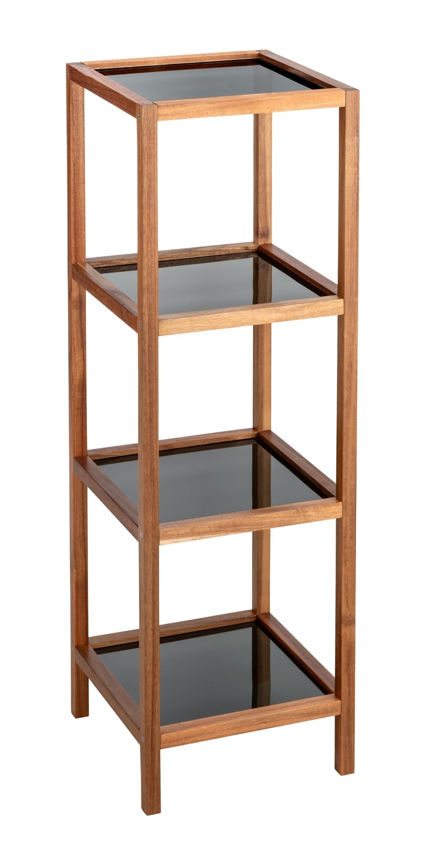 Wenko Fondi scaffale bagno 4 ripiani acacia vetro 36x112x36 cm