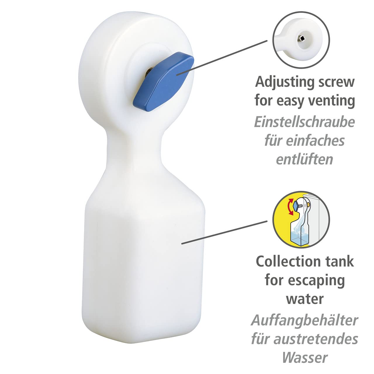 Wenko 7243100 valvola sfiato calorifero con raccoglitore