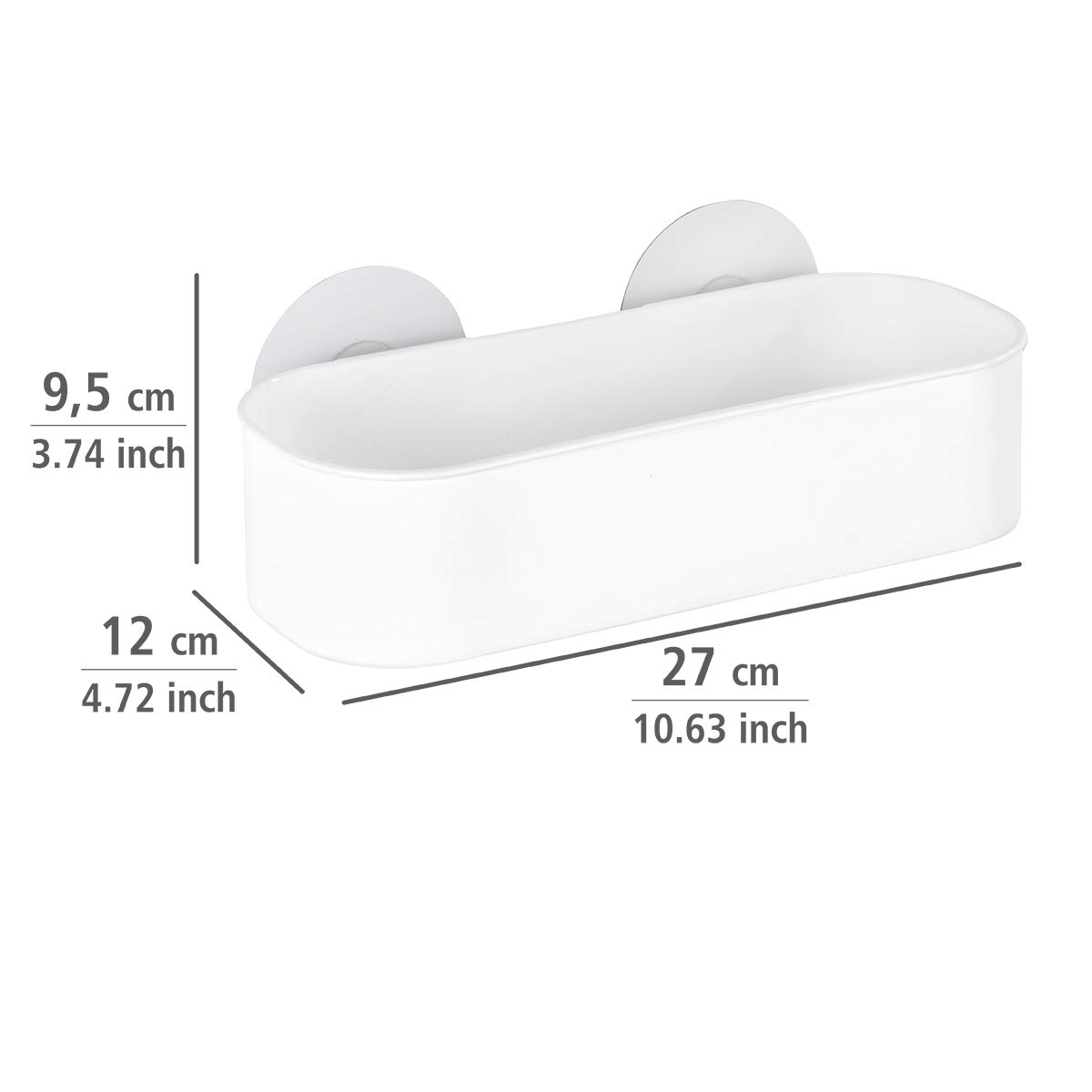 Wenko Static-Loc Osimo Cesto Bagno 27x9,5x12 cm Bianco
