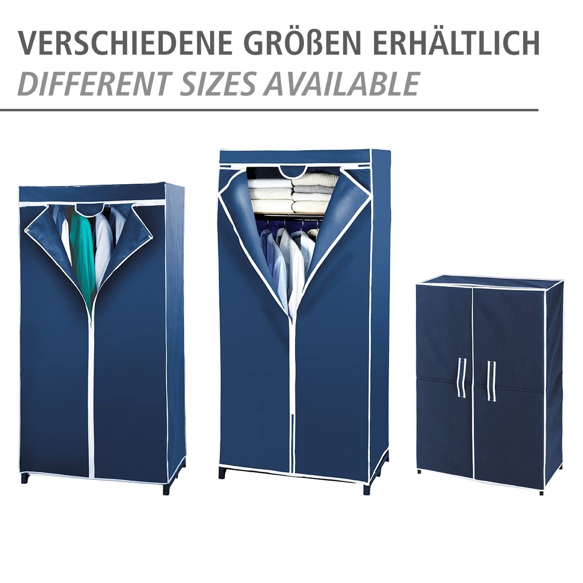 Wenko Air armadio in tessuto con ripiano 75x160x50 cm blu