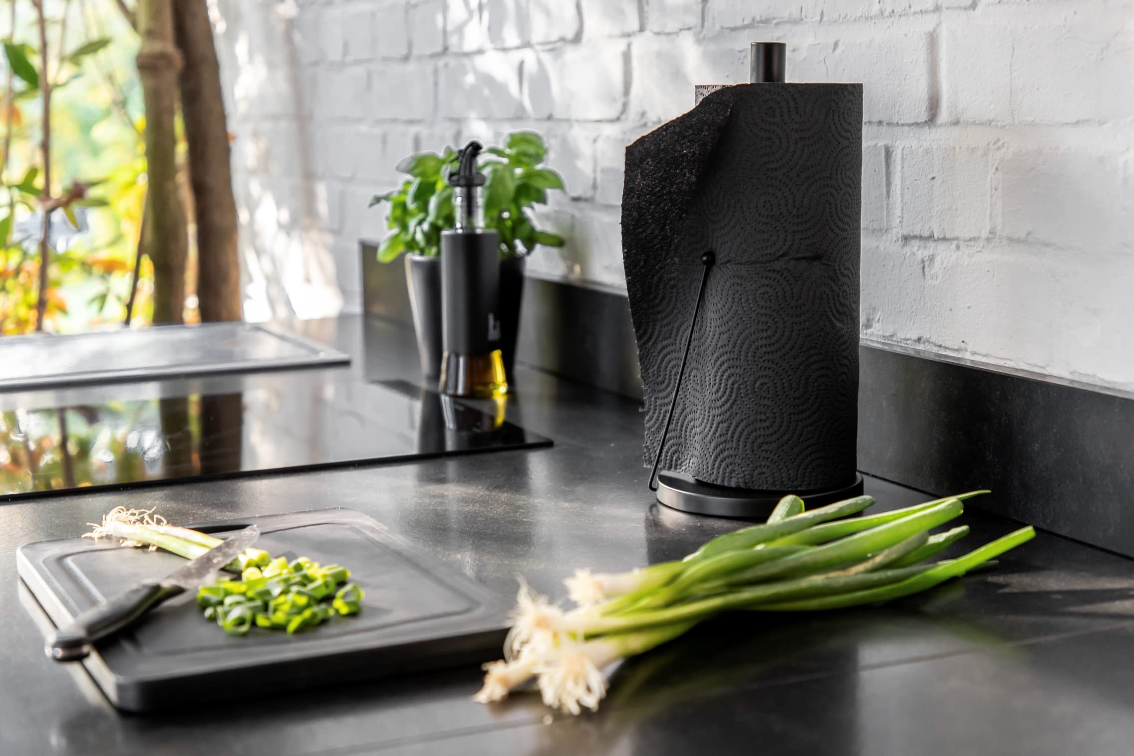 Wenko Clayton Black Outdoor portarotolo cucina nero esterno