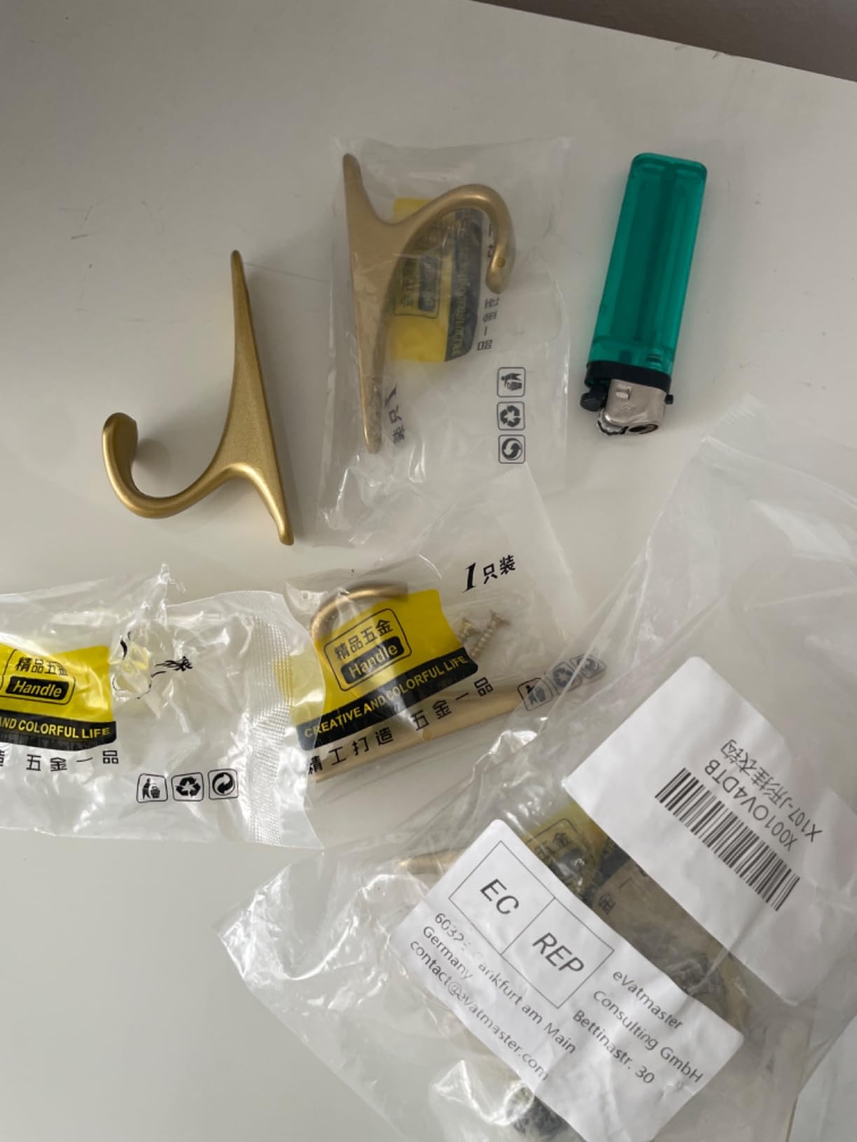 Lxoraziy ganci appendiabiti metallo oro 8 pezzi con viti