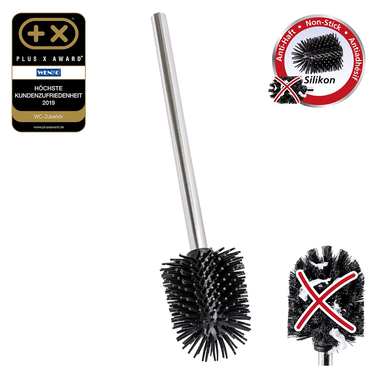 Wenko 21799100 Scopino WC Silicone Nero 35 cm