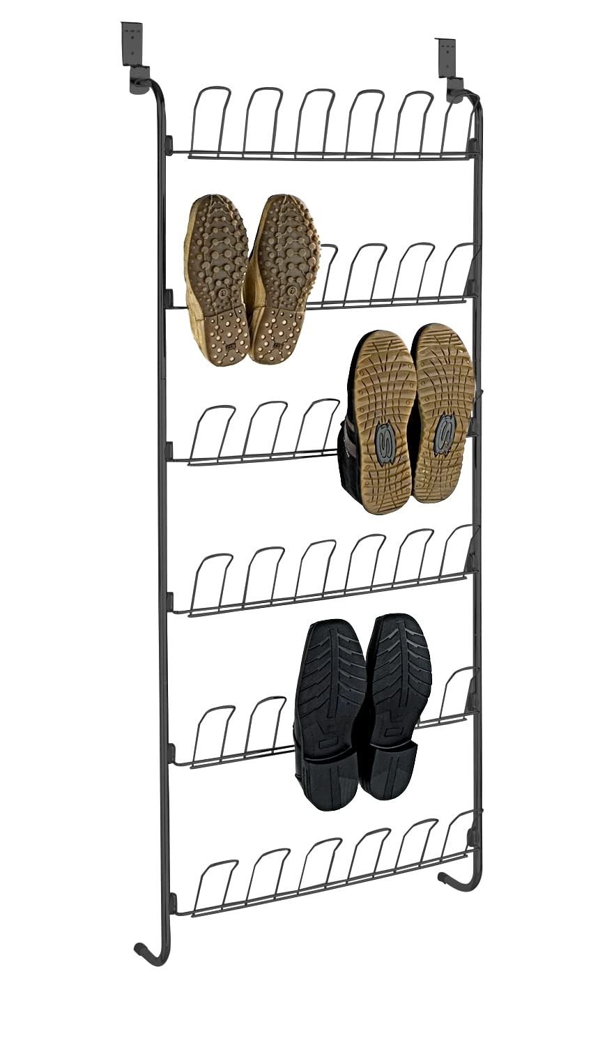 Wenko Scarpiera da Porta 18 Paia Nera 59x151 cm