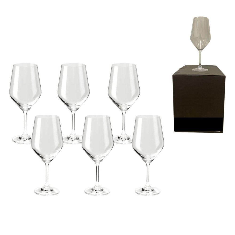 Cecaro Group Set 6 Calici Vino Vetro 44 cl Trasparenti
