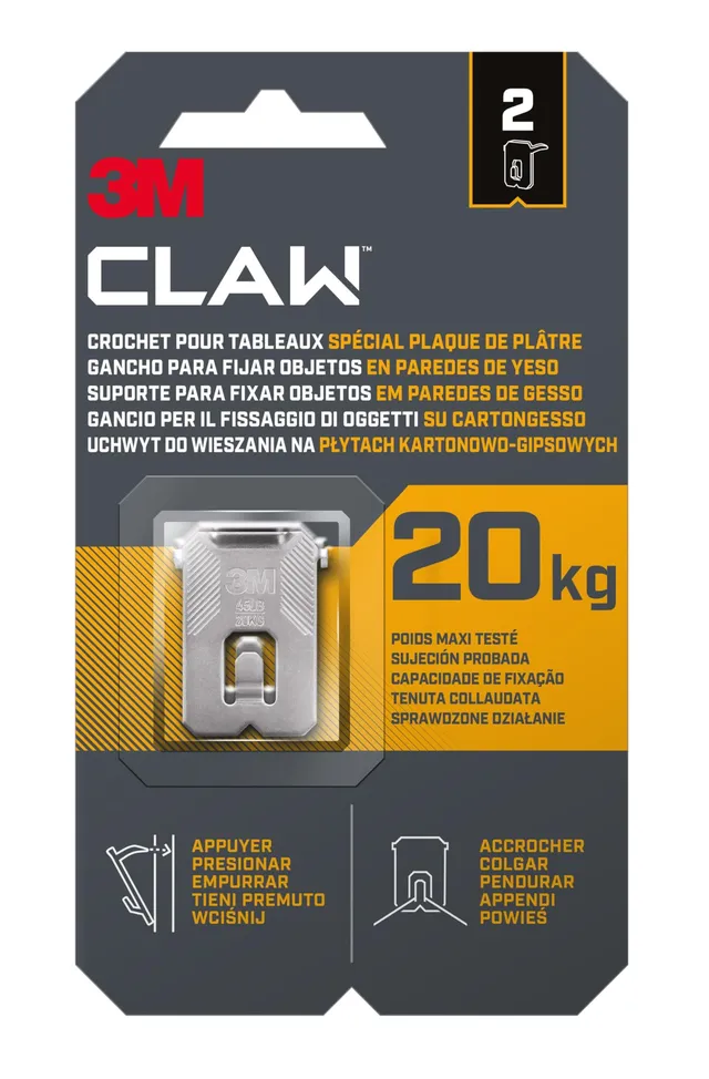 Command Claw 3PH20-2WMR gancio cartongesso 20 kg 2 pezzi