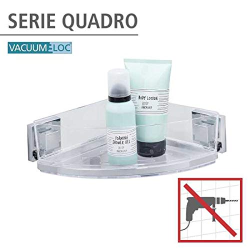 Wenko Vacuum-Loc Quadro mensola angolare 1 piano inox