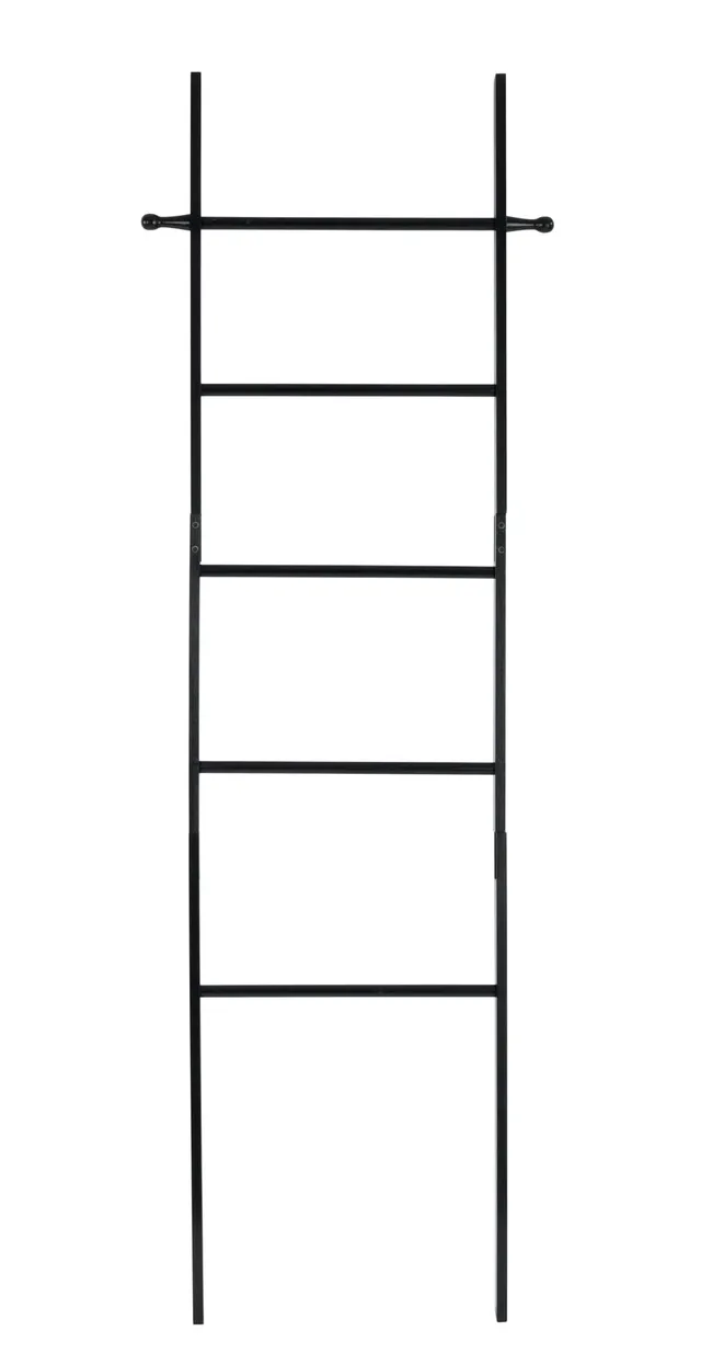 Wenko Loft Scaletta Portasalviette Bambù Nero 43x170 cm