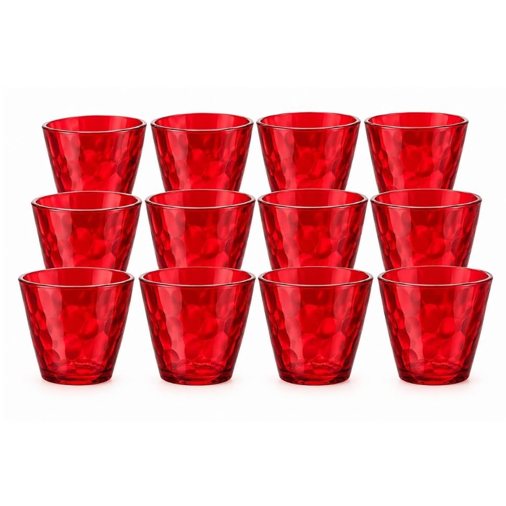 Cecaro Group Duesse 198 Bicchieri Rossi Vetro 250 ml 12 Pezzi
