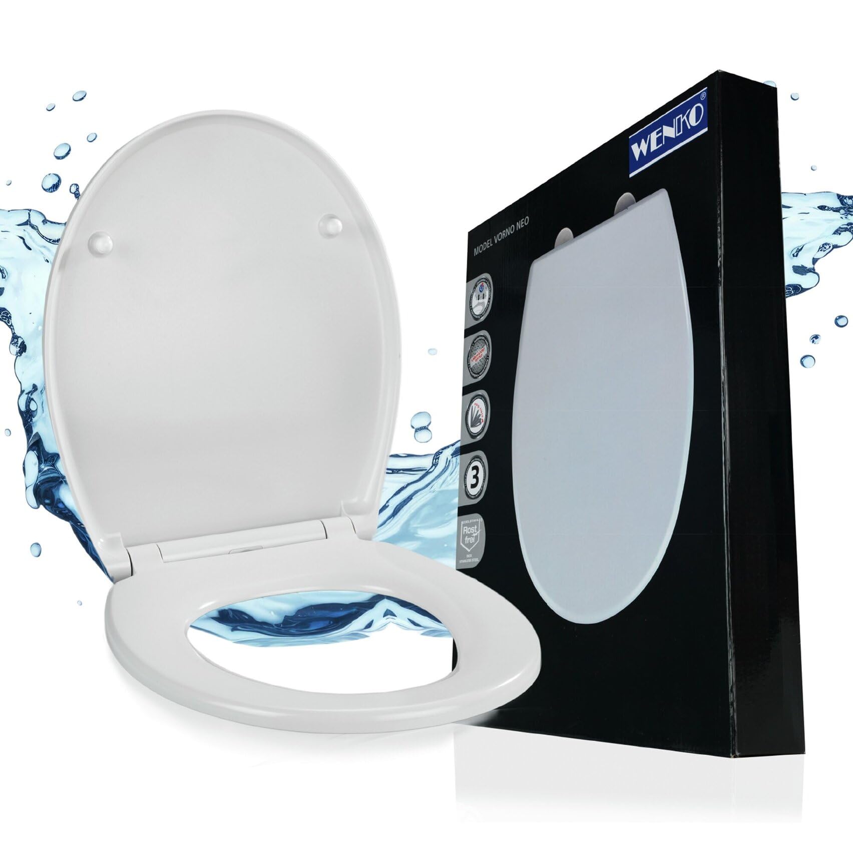 Wenko Vorno Neo copriwater grigio antibatterico