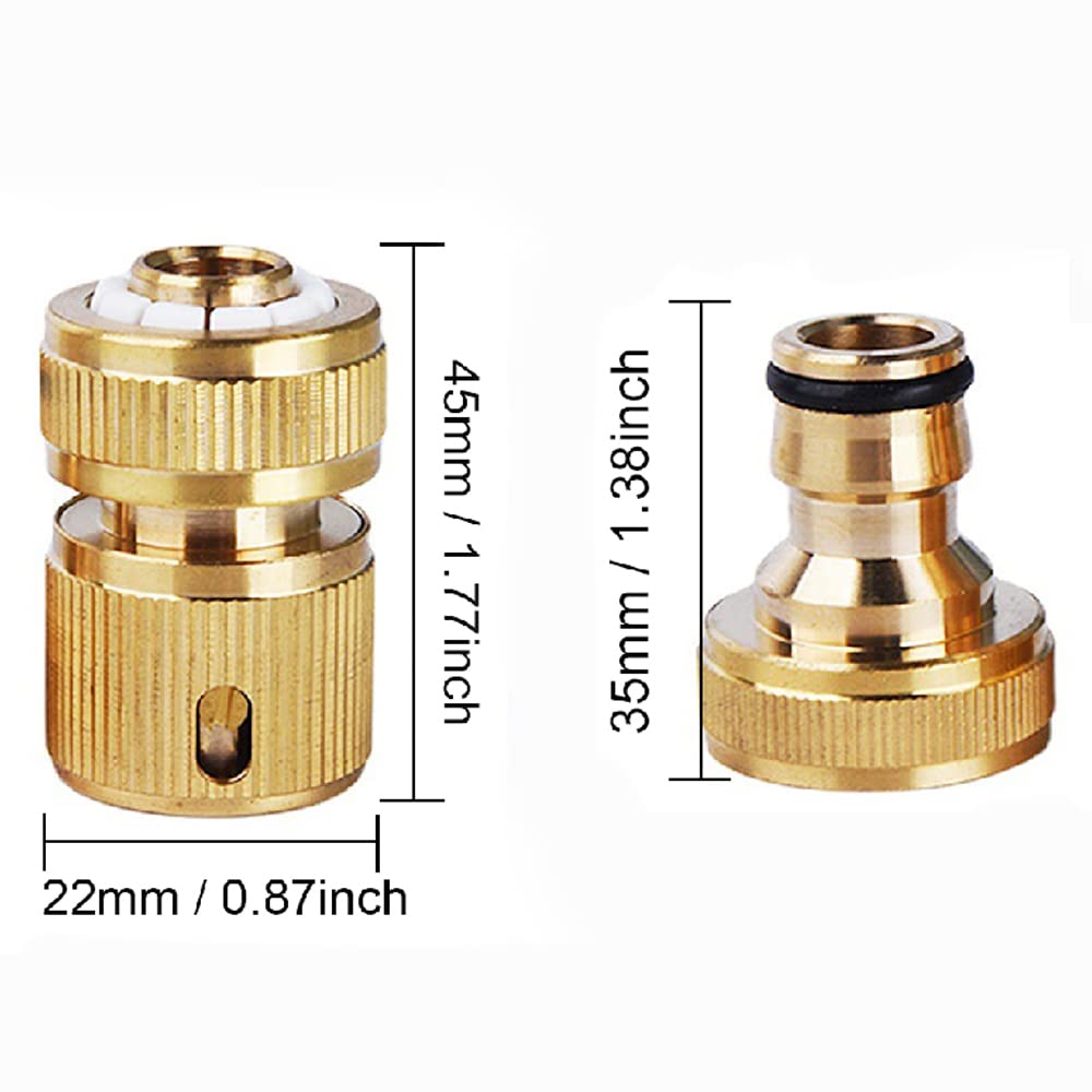 Lxoraziy Adattatore Rubinetto 1/2 Raccordo Ottone 4 Pezzi