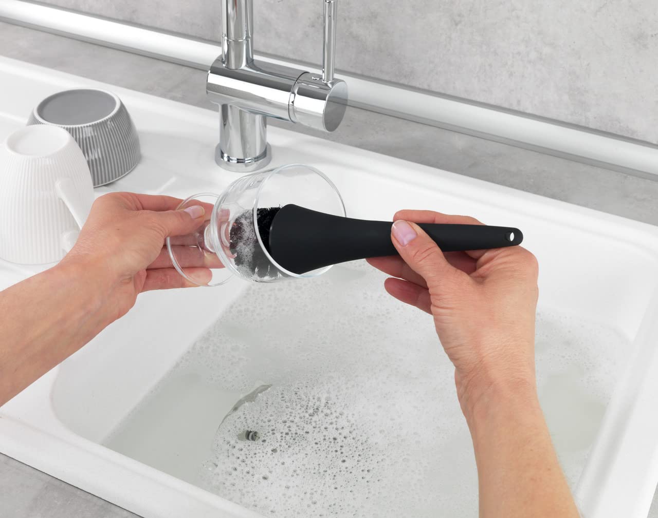 Wenko Empire Set Lavapiatti Ceramica Nero 0,25 l