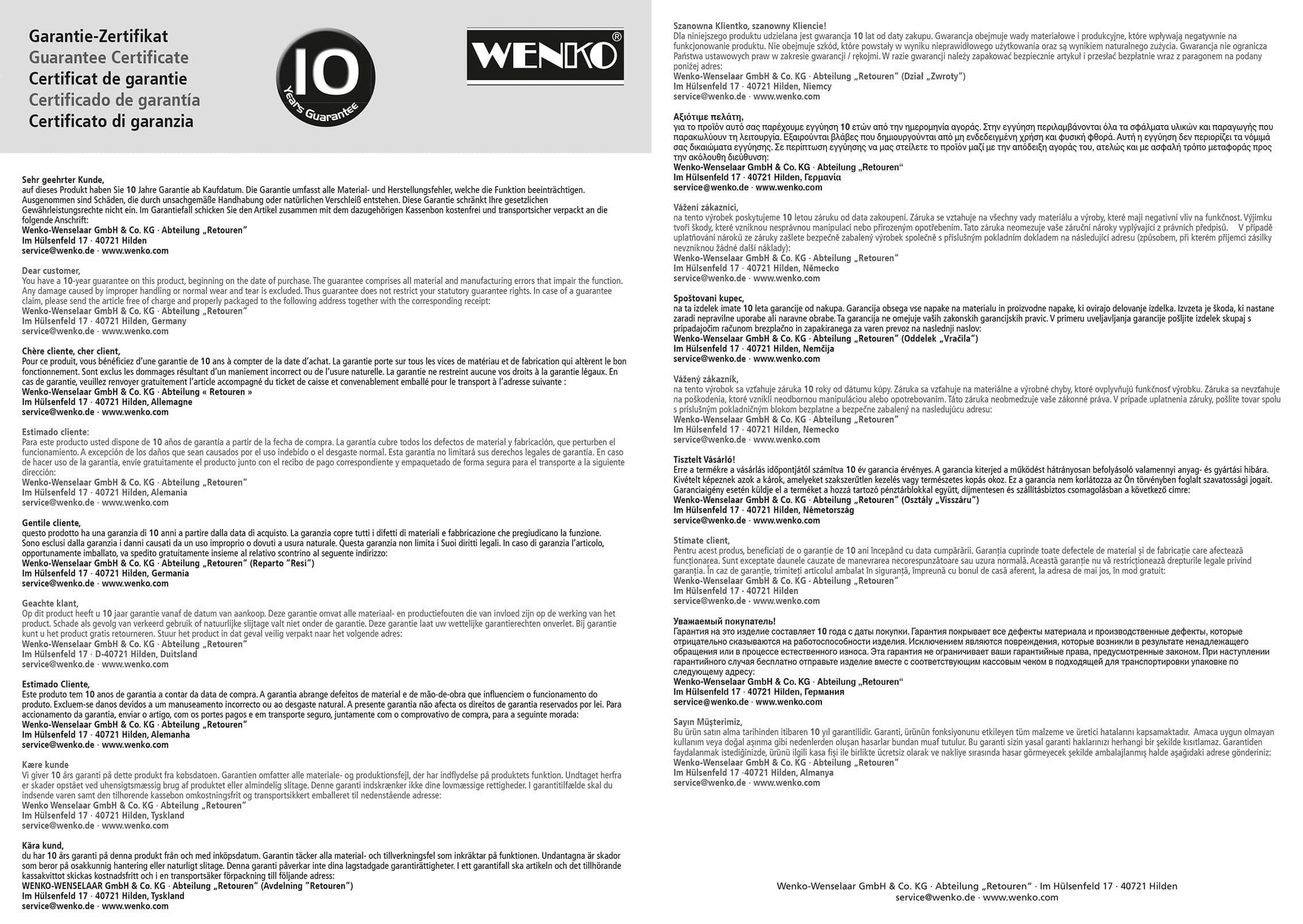 Wenko Turbo-Loc Bivio Scopino WC Nero Opaco Senza Forare