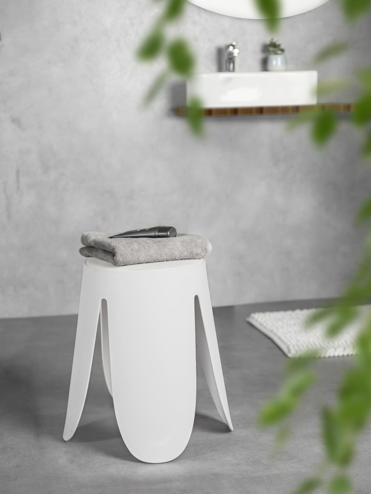 Wenko Comiso sgabello bagno bianco imbottito 180 kg