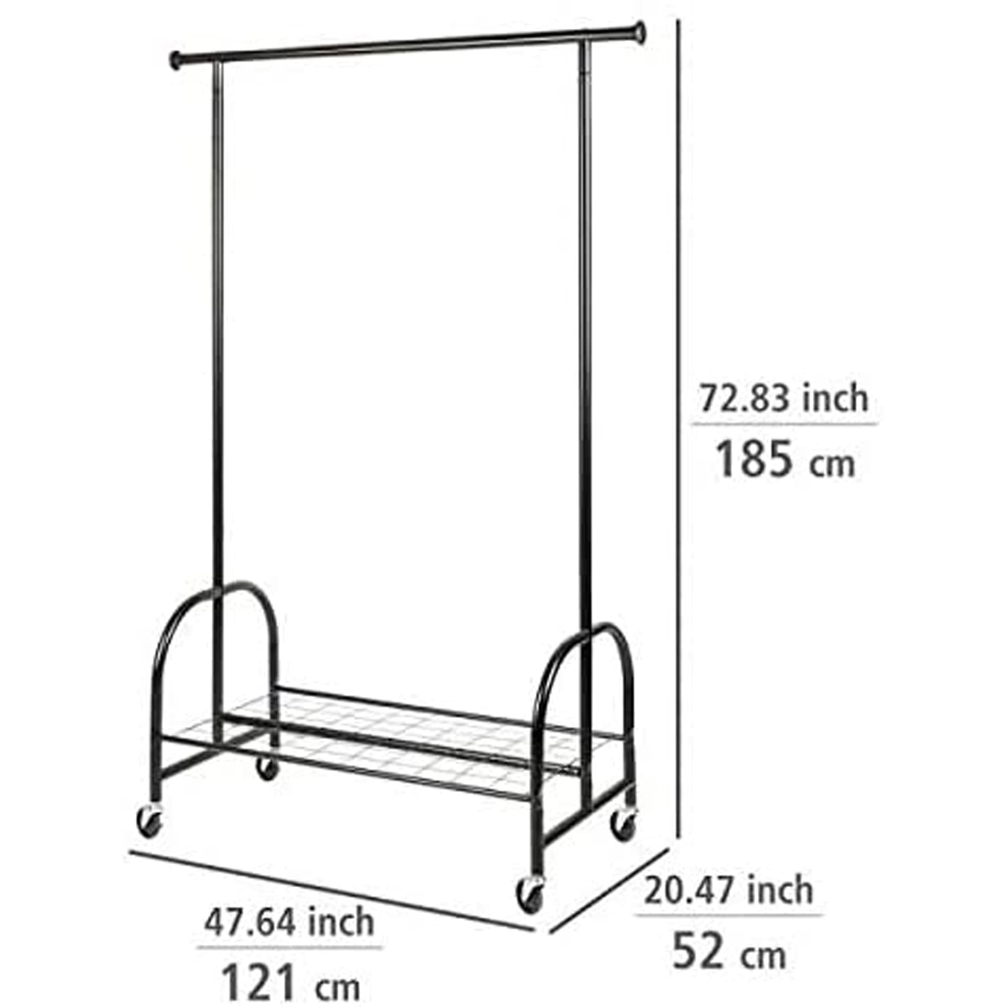 Wenko Profi stand appendiabiti nero 121x185x52 cm
