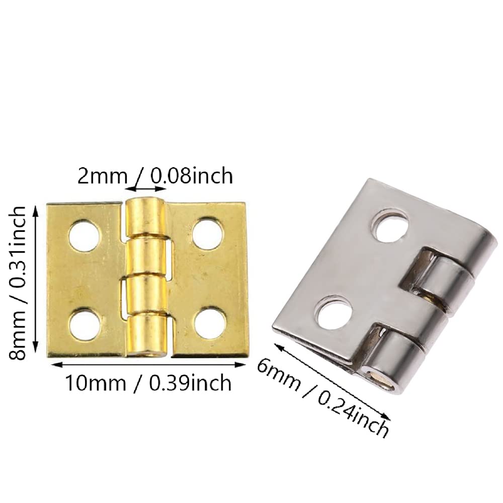 Lxoraziy Mini Cerniere Metallo 100 Pezzi 10x8 mm