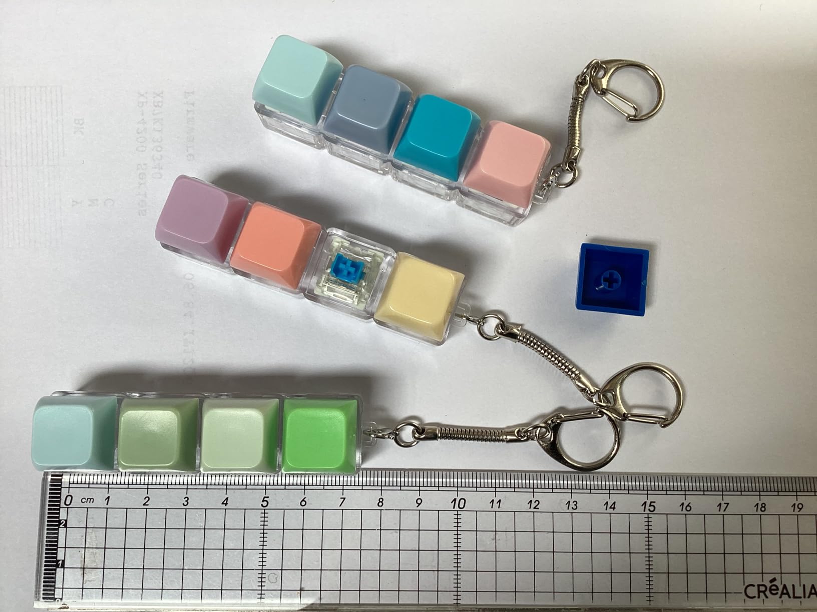 Quelcc tastiera fidget portachiavi antistress 3 pezzi