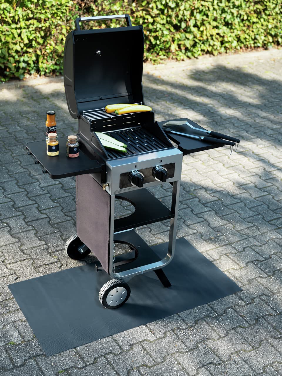 Wenko Black Outdoor Tappeto Barbecue 120x60 cm Nero