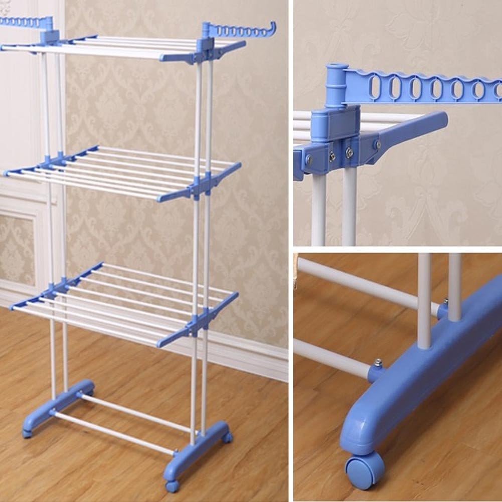 Cecaro Group Stendino Torre Acciaio ABS Pieghevole Blu Bianco