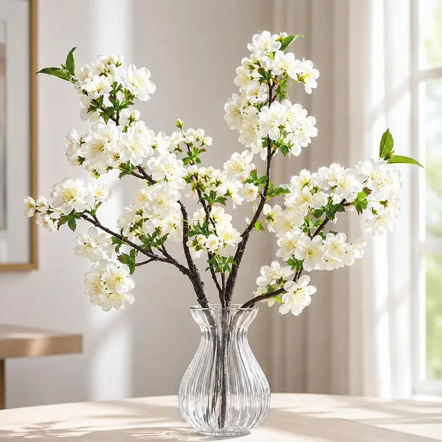 Quelcc rami di ciliegio artificiali seta 49 cm 3 pezzi