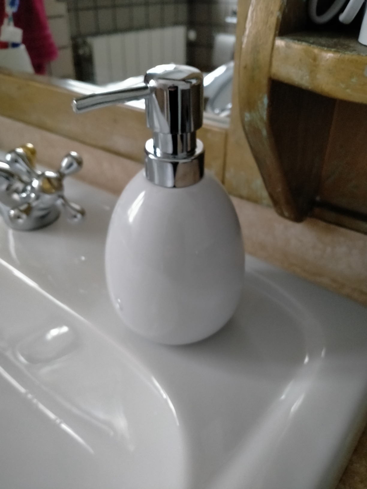 Wenko Polaris dosatore sapone ceramica bianco opaco 390 ml