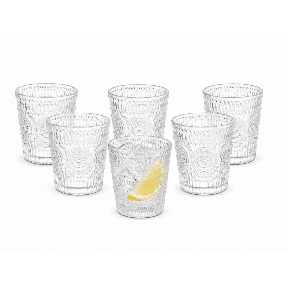 Cecaro Group Set 6 bicchieri 320 ml trasparenti decorati