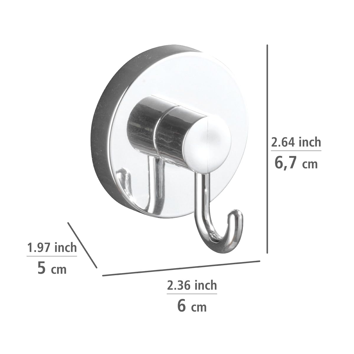 Wenko Vacuum-Loc Gancio Cromo Set 2 Pezzi Senza Forare