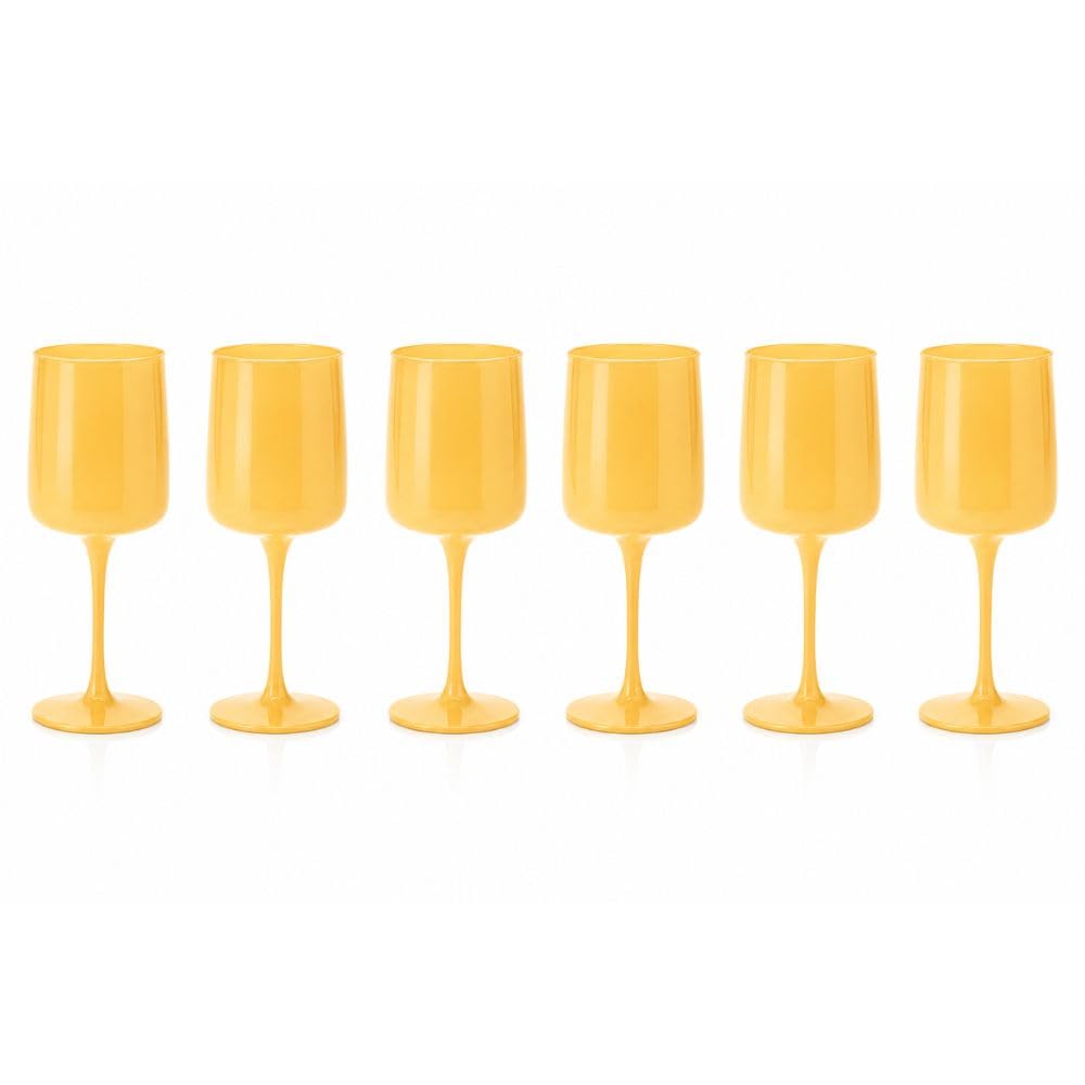 Cecaro Group Set 6 Calici Vetro Giallo 320 ml Pasta Vetro