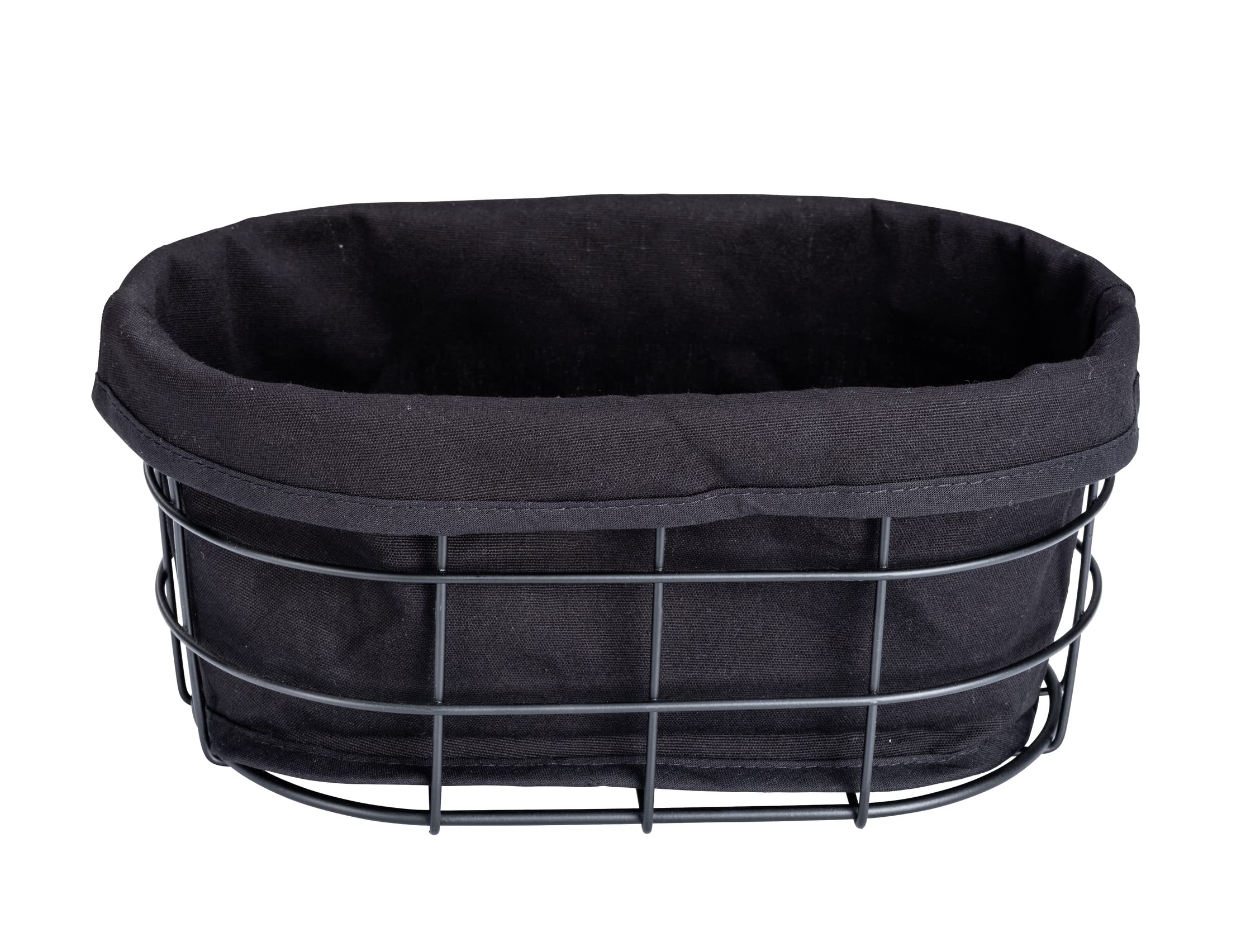WENKO Black Outdoor Kitchen Bela cestino pane nero cotone