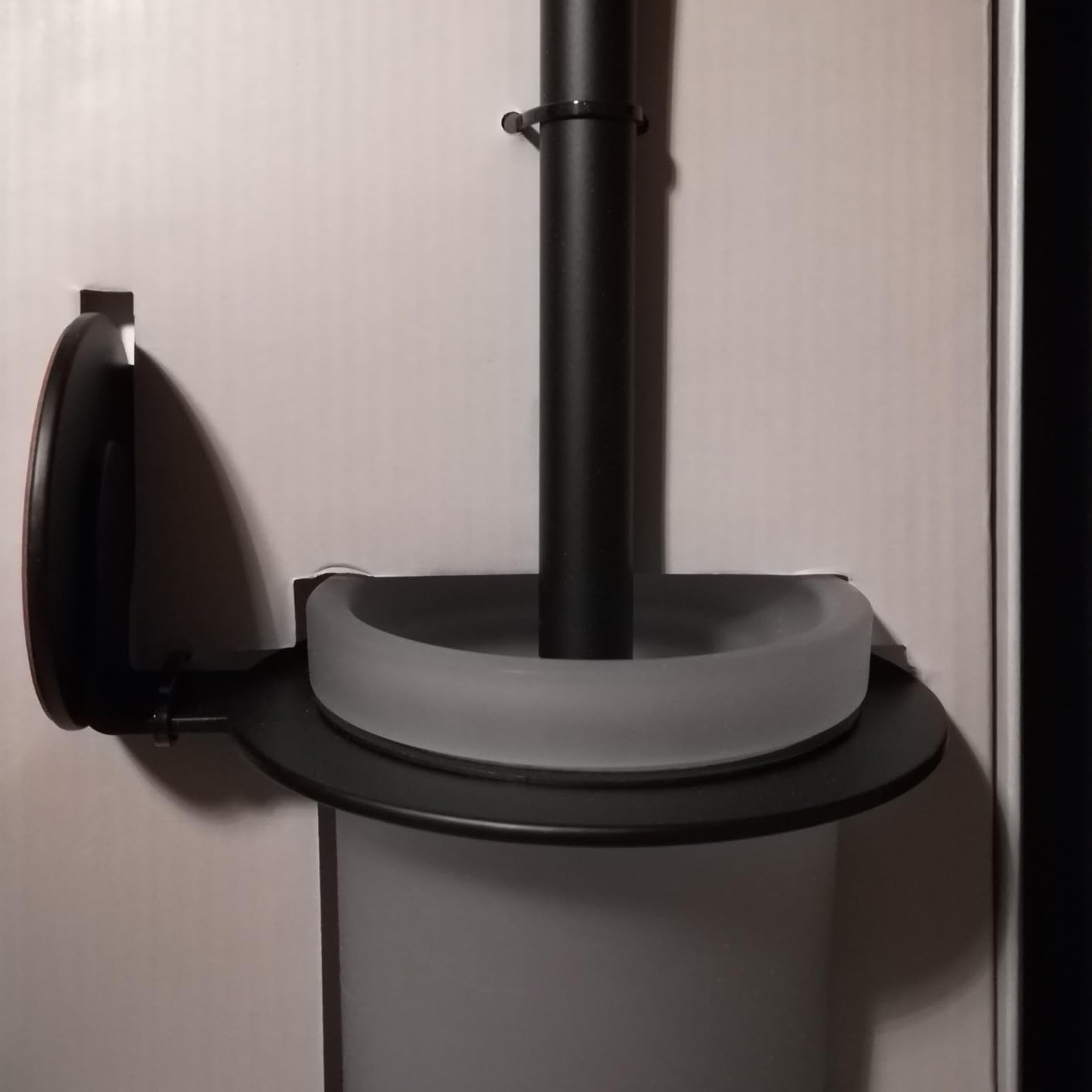 Wenko Turbo-Loc Bivio Scopino WC Nero Opaco Senza Forare