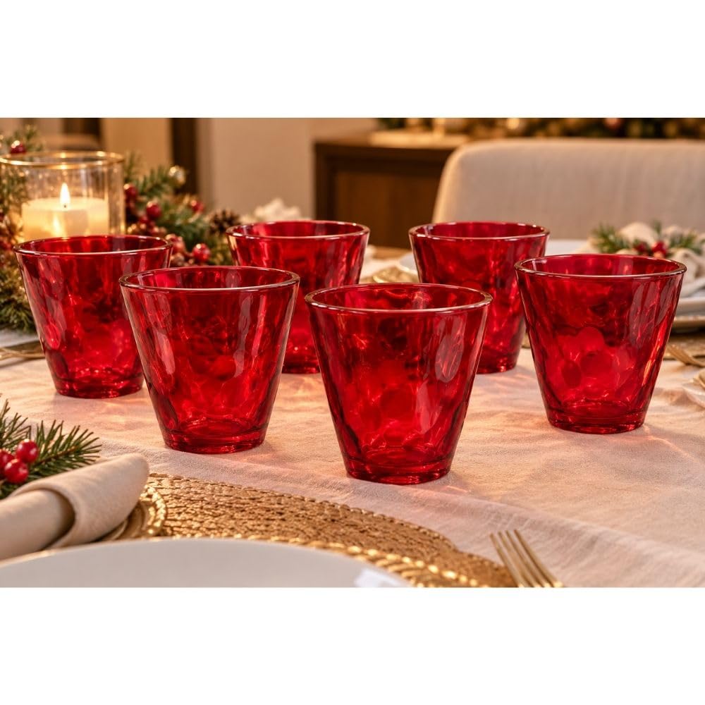 Cecaro Group Duesse 198 Bicchieri Rossi Vetro 250 ml 12 Pezzi