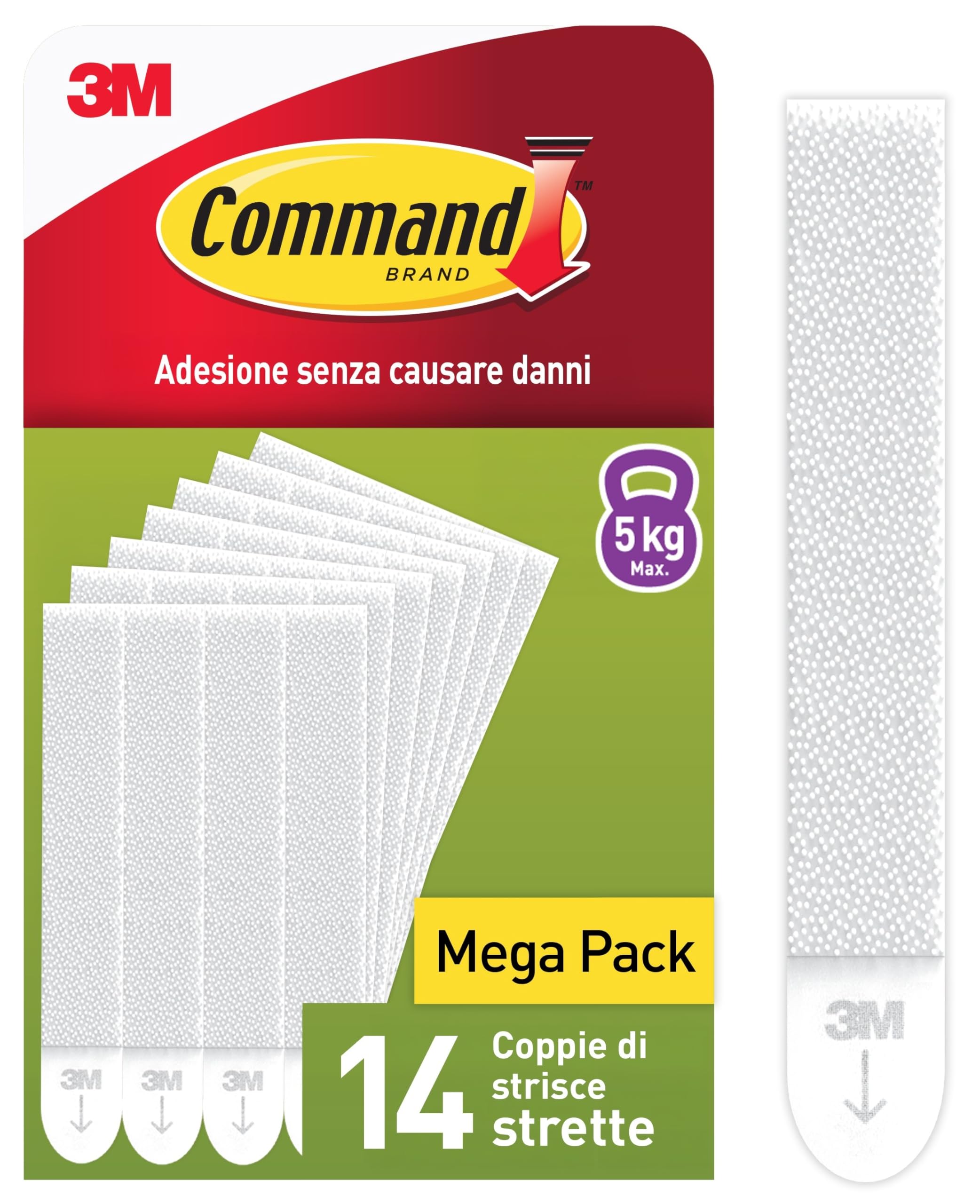Command Appendiquadri Strette strisce adesive 14 paia bianche