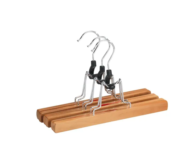 Wenko Premium gruccia pinza legno set 3 pezzi 25 cm marrone
