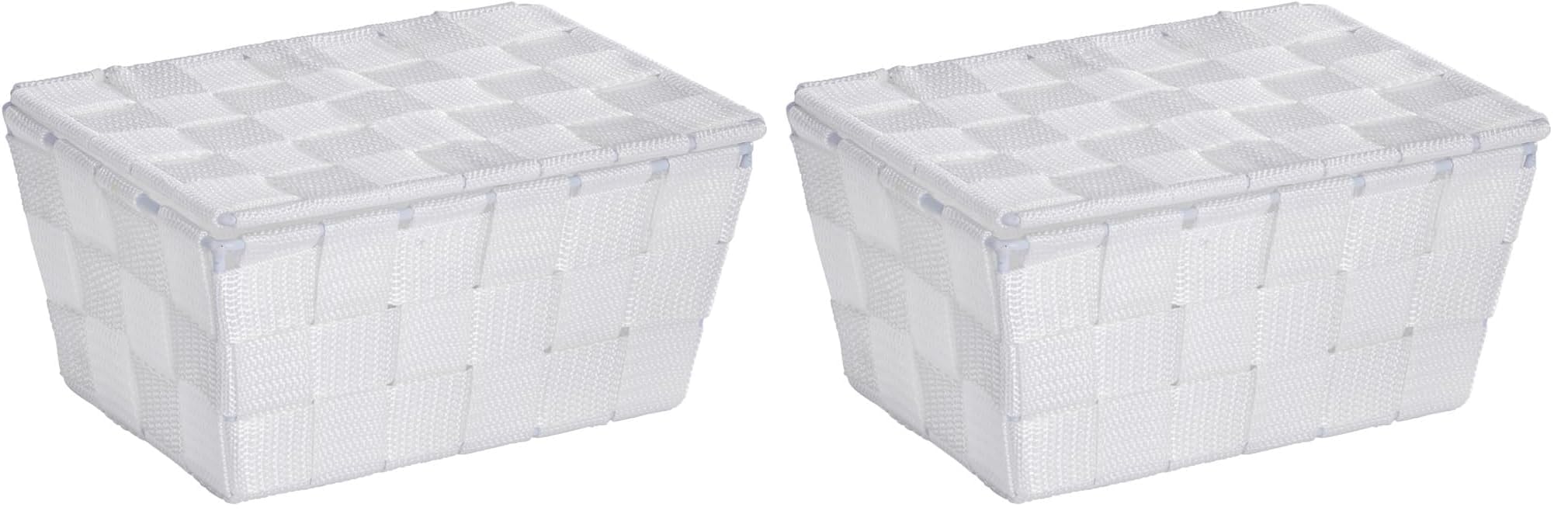 Wenko Adria Cestino Bagno con Coperchio Beige 19x10x14 cm