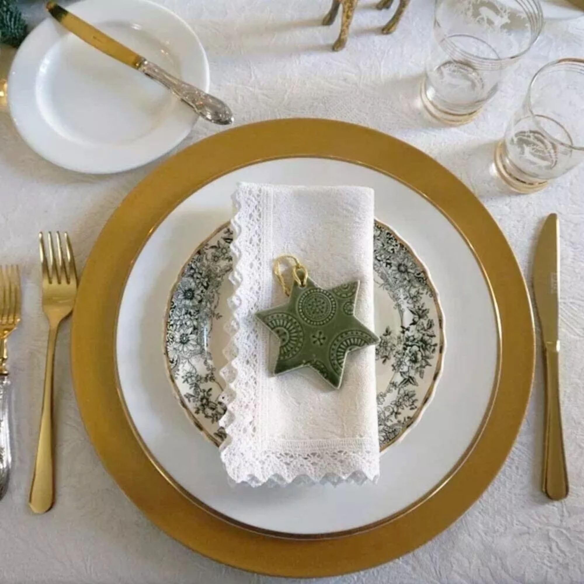 Cecaro Group Sottopiatti Decorativi Oro 33 cm 12 Pezzi