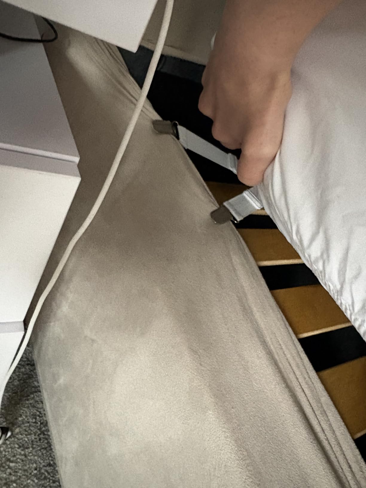Quelcc Elastici Ferma Lenzuola Clip Regolabili Nero