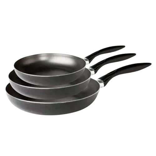 Cecaro Group Set 3 Padelle 20-24-28 cm Antiaderenti Nere Teflon