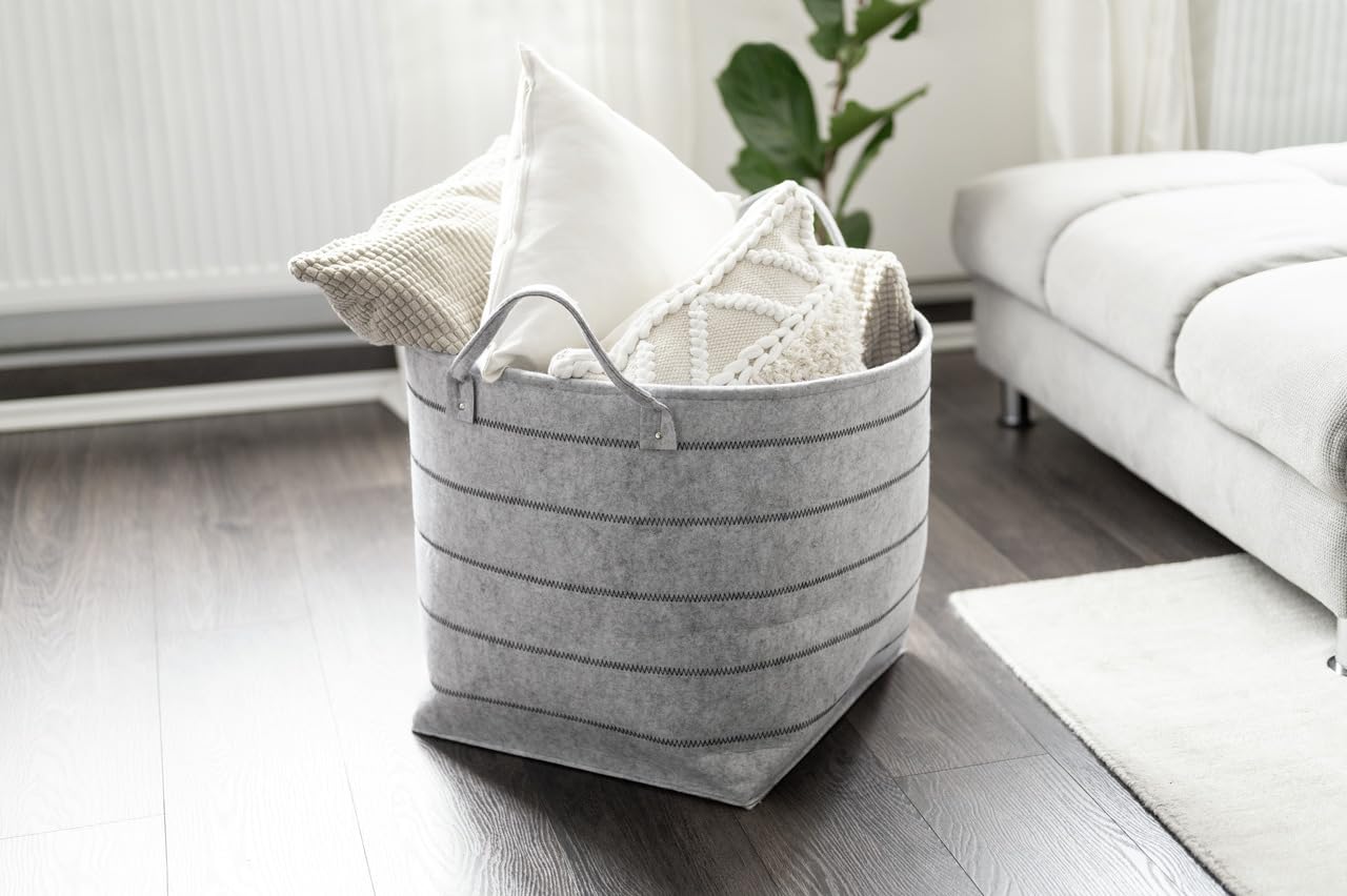 Wenko Nella XL cesto feltro grigio 129 l con manici